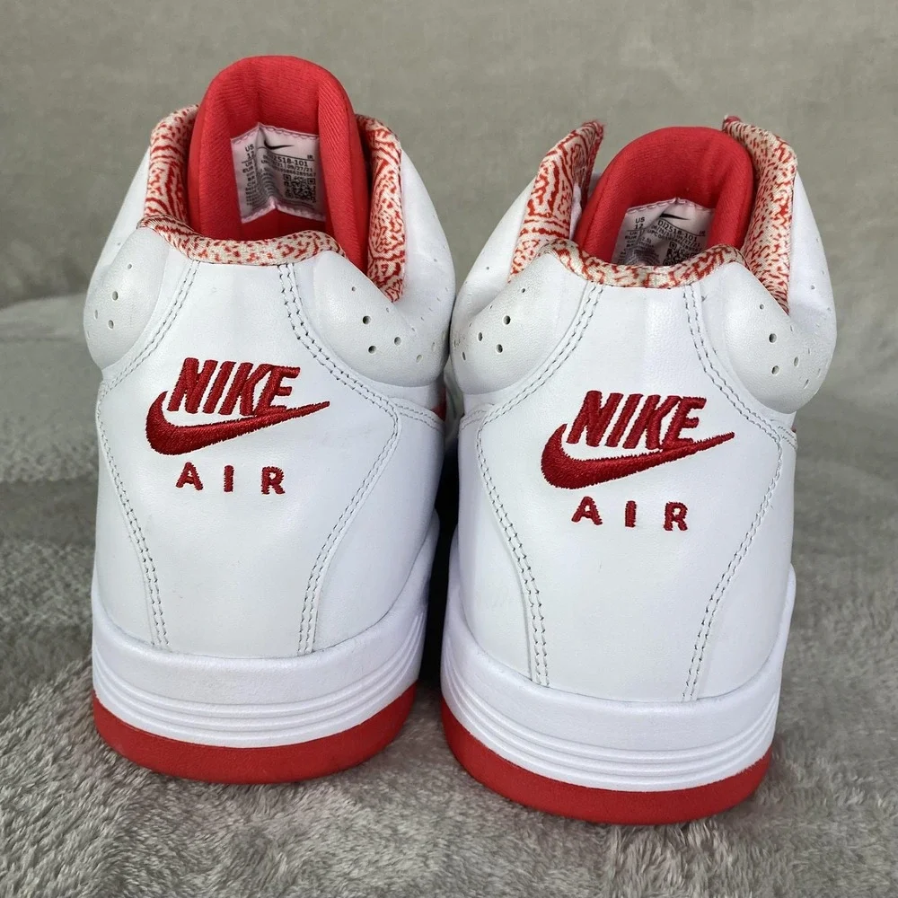 Nike Air Flight Lite II Shoes Mens Size 13 Red White Leather Basketball Sneakers